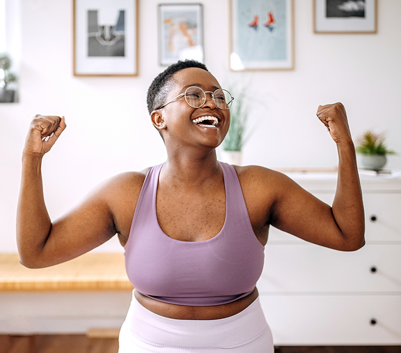 Fitmate client celebrating progress