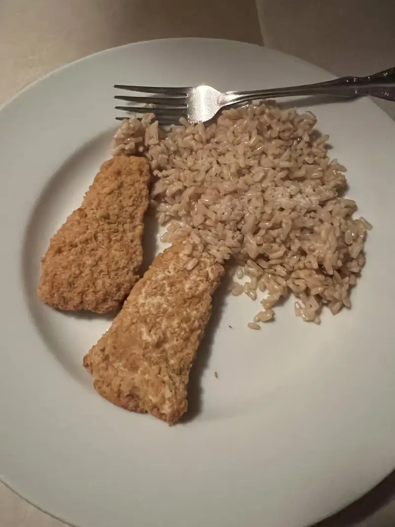 Healthy Air-Fried Salmon and Rice Recipe