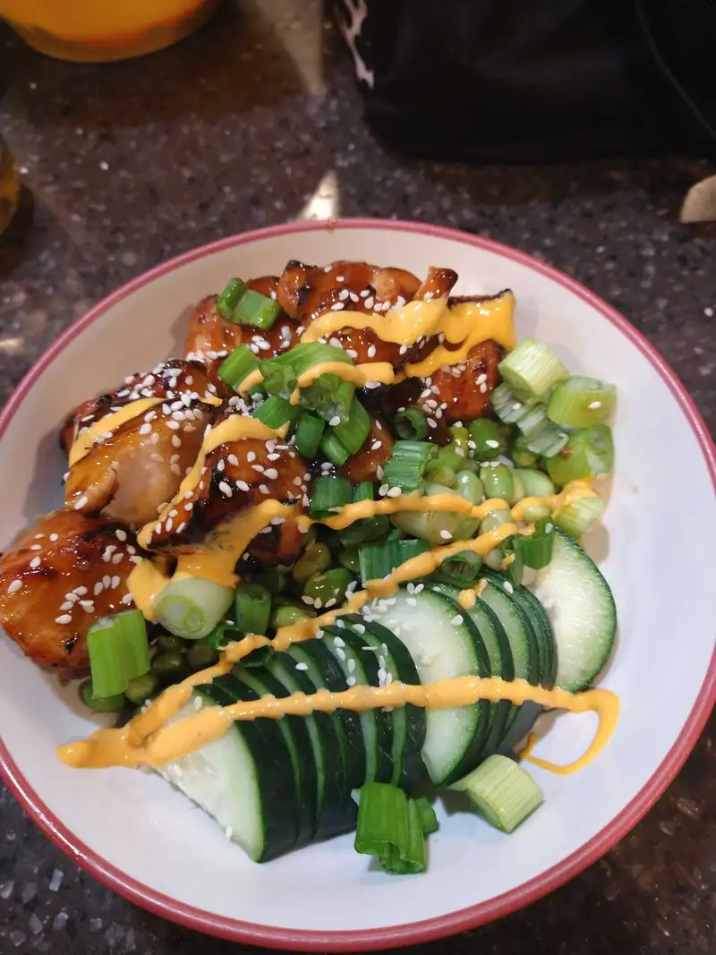 Healthy Air Fryer Salmon Rice Bowl Recipe