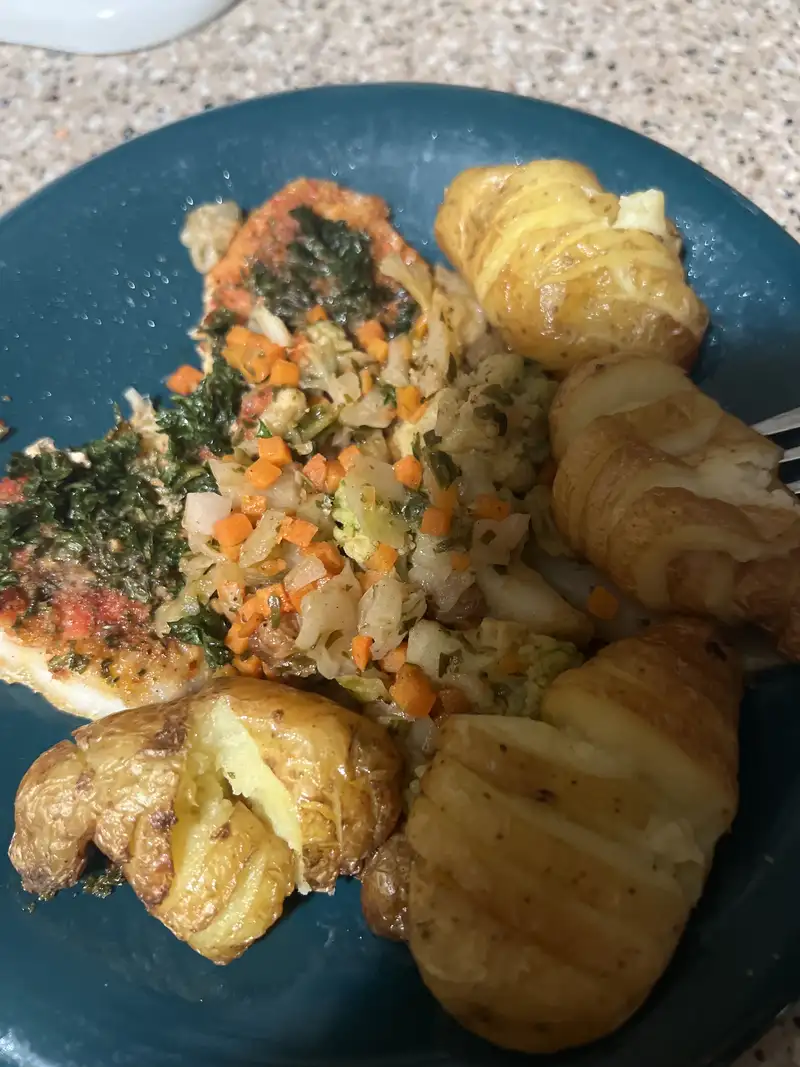 Healthy Baked Cod with Veggie Medley Recipe