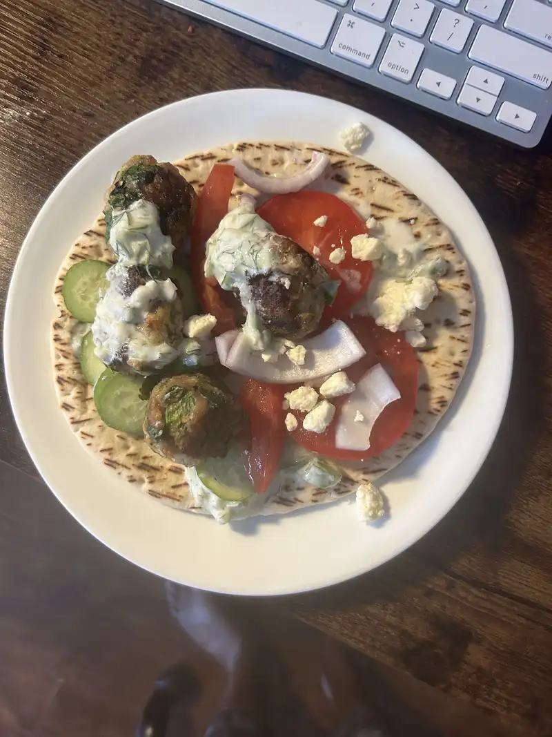 Healthy Chicken Meatball Pita Recipe